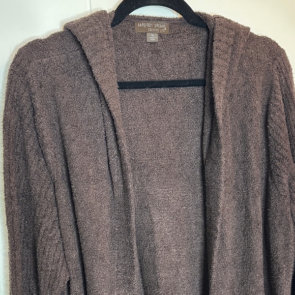 Barefoot Dreams Brown Hooded Cardigan - Picture 2 of 10